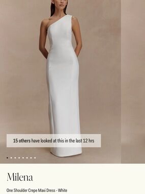 Meshki Milena One-Shoulder Crepe Maxi Dress - White